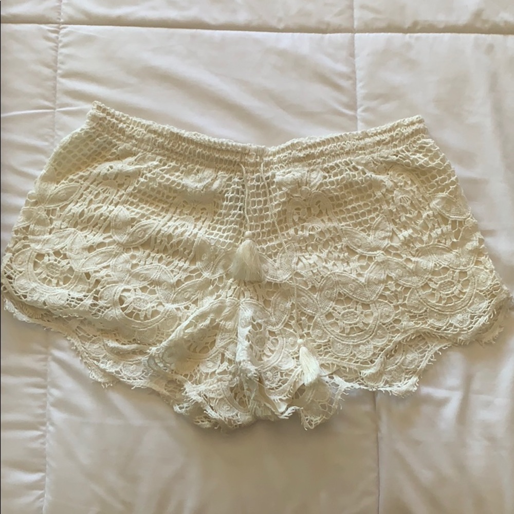 White Lace Shorts